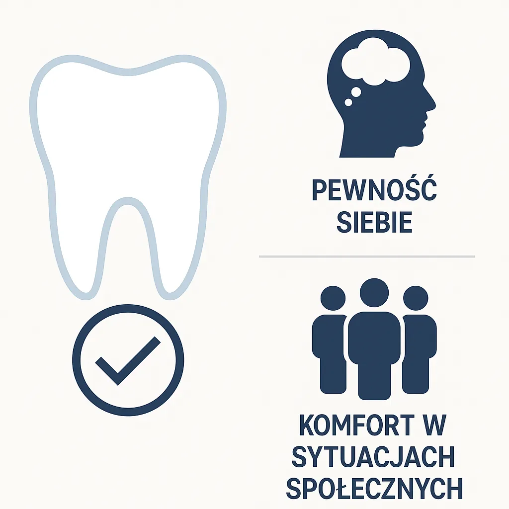 Ikony zęba, myśli i grupy ludzi – wpływ implantów zębowych na pewność siebie i komfort społeczny