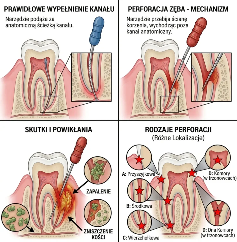 Perforacja zęba – objawy, leczenie i szanse na uratowanie zęba